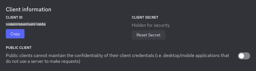 Client ID and Client Secret